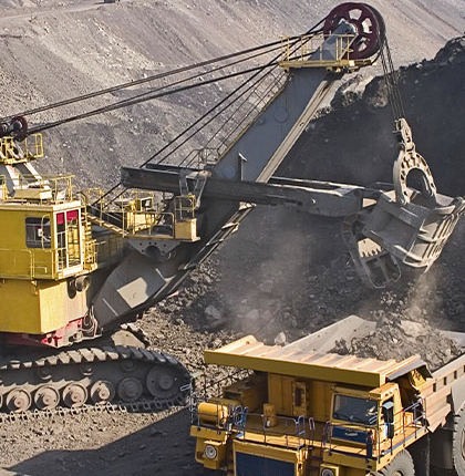 Mining Vehicles in Quarry